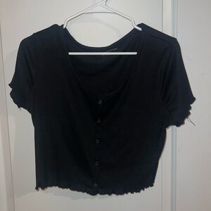 Soft black cropped top